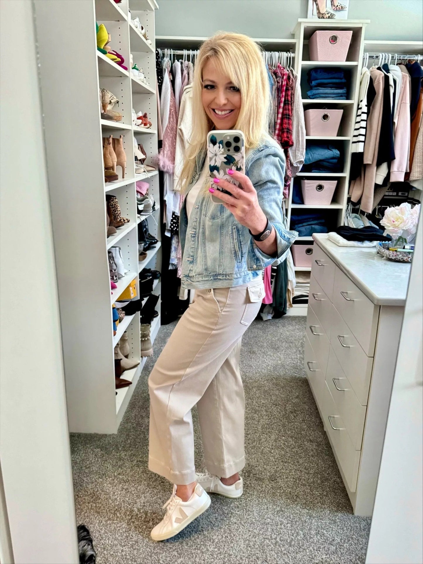 lusailstore-Tummy Control Twill Cropped Wide Leg Pant