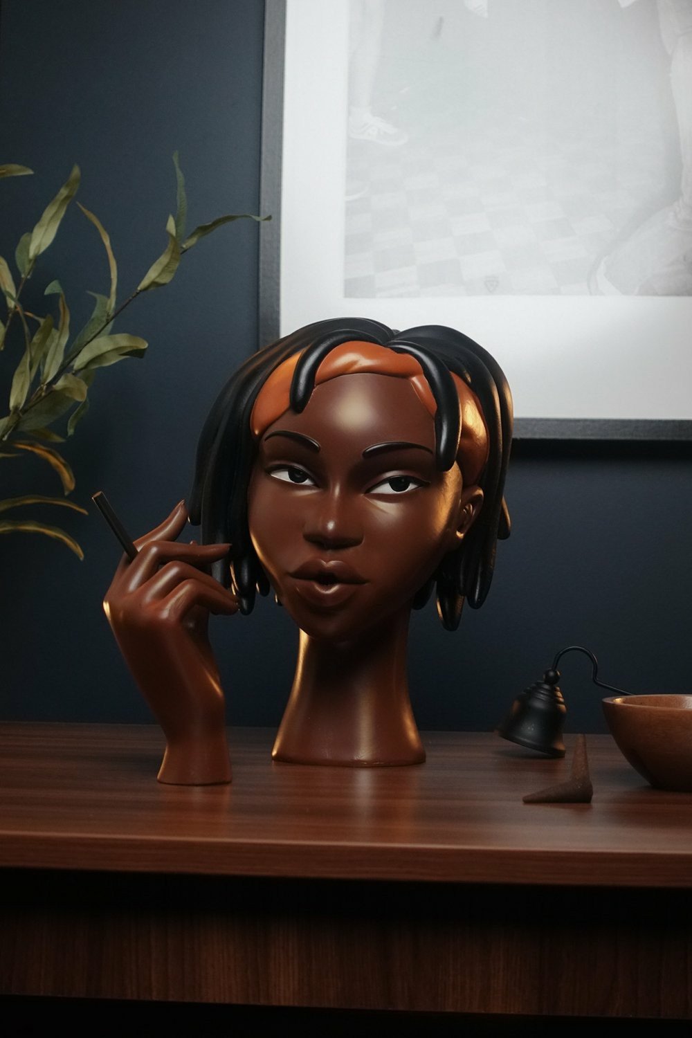 lusailstore - head incense burner black woman