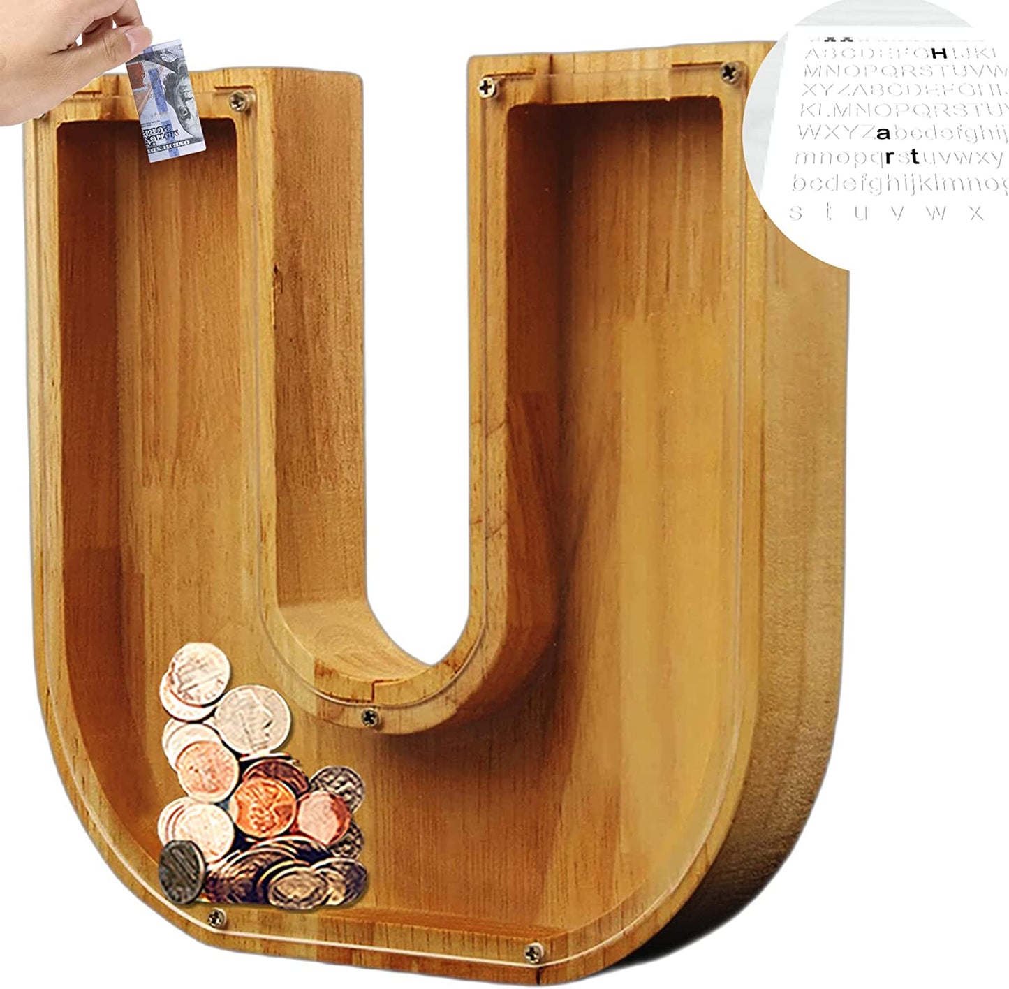 lusailstore - wooden letter piggy banks