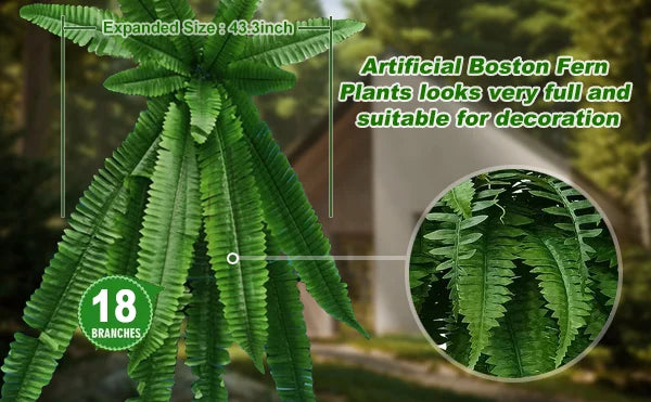 lusailstore-UV Resistant Lifelike Artificial Boston Fern
