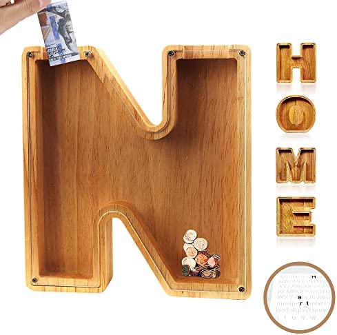 lusailstore - wooden letter piggy banks