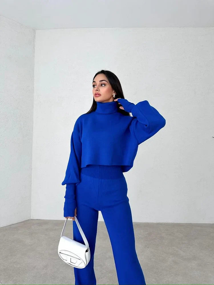 lusailstore - TURTLENECK GLOVE KNIT SUIT