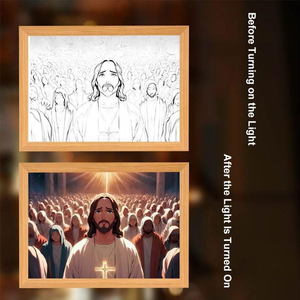 lusailstore - 4D LED Painted Jesus Night Light