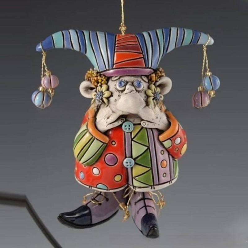 lusailstore-resin wind chime clown decoration