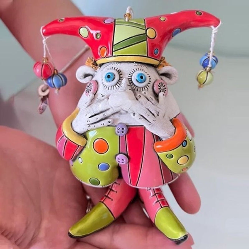 lusailstore-resin wind chime clown decoration