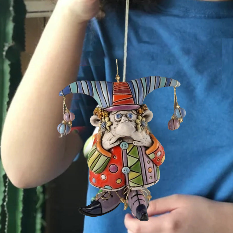 lusailstore-resin wind chime clown decoration
