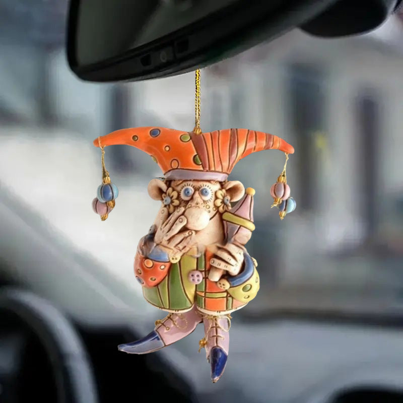 lusailstore-resin wind chime clown decoration