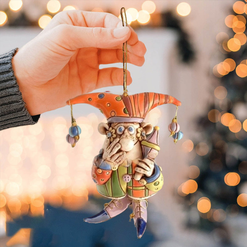 lusailstore-resin wind chime clown decoration