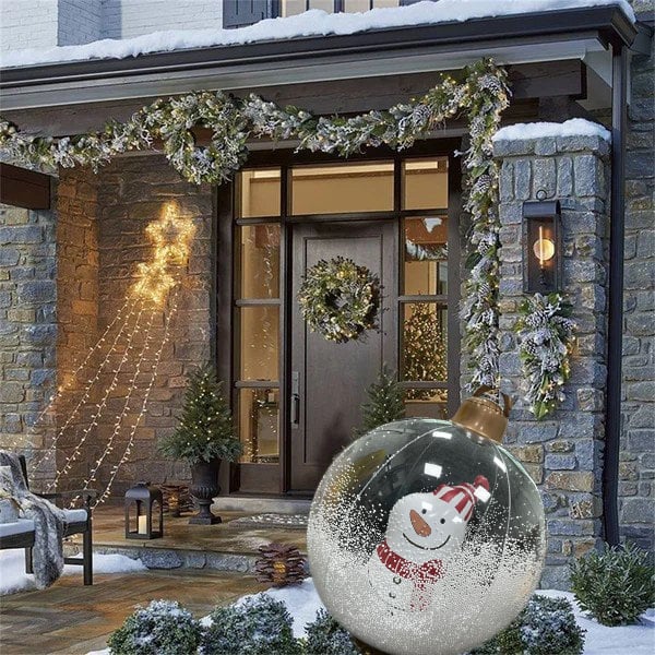 lusailstore - PVC Transparent Inflatable Santa Claus Balloon with Light