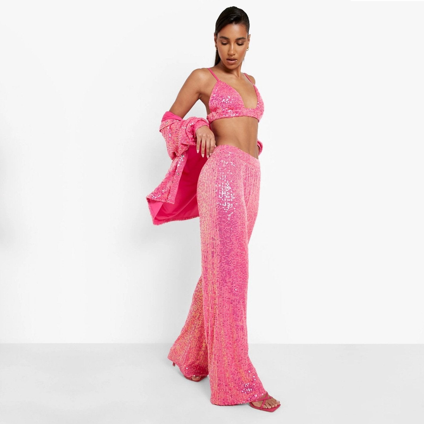 đHuge Sale 58% OFFđ„Sexy Sequin Lingerie Shirt + Pants 3-Piece Set