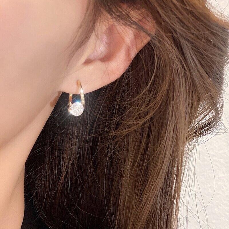 lusailstore - round diamond stud earrings for women