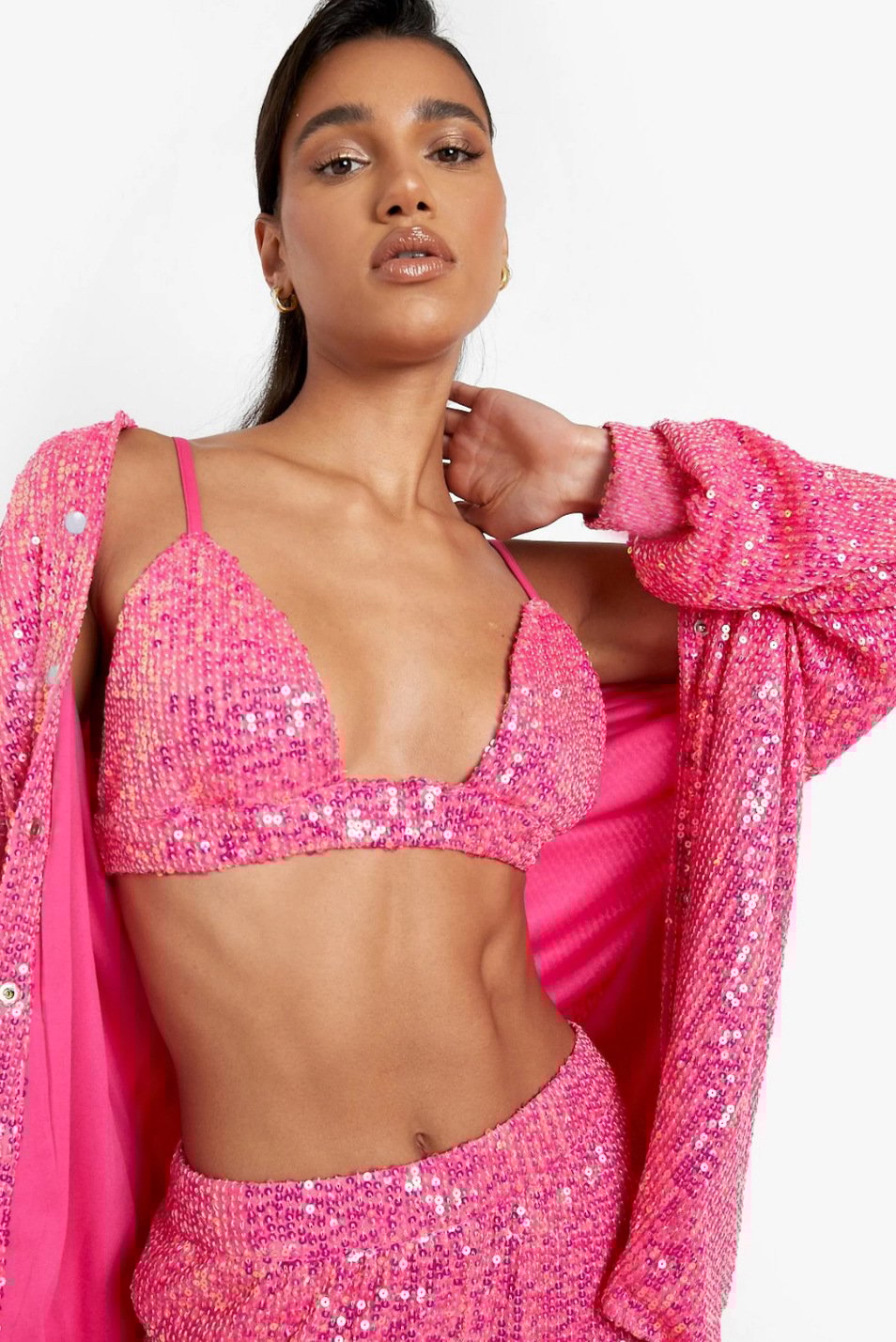 đHuge Sale 58% OFFđ„Sexy Sequin Lingerie Shirt + Pants 3-Piece Set
