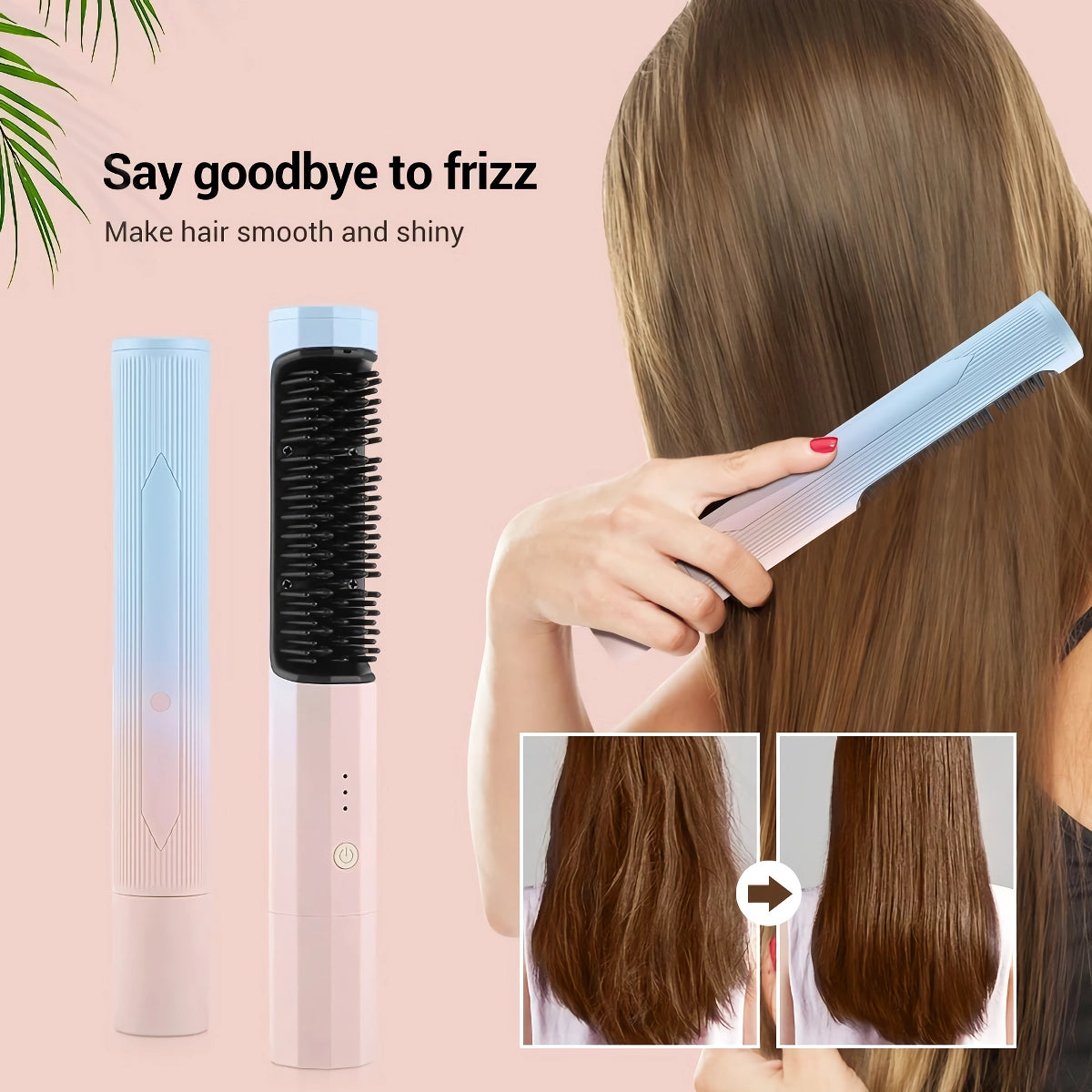 lusailstore - cordless portable heated hair brush