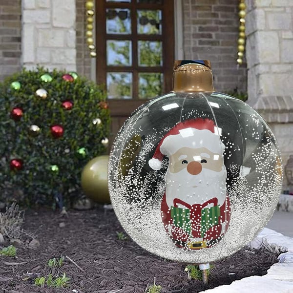 lusailstore - PVC Transparent Inflatable Santa Claus Balloon with Light