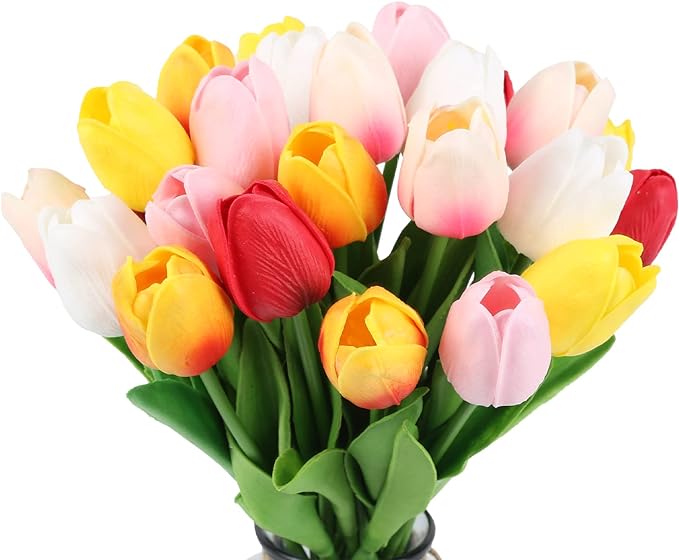 lusailstore- UV resistant realistic artificial tulip flower