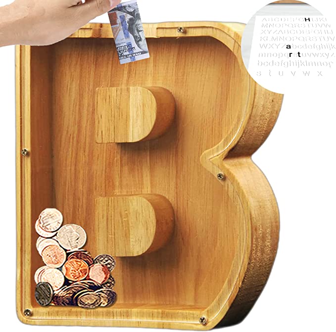 lusailstore - wooden letter piggy banks