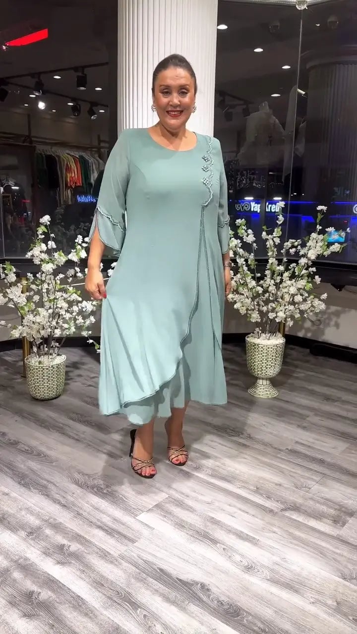 lusailstore - Women's chiffon solid color loose dress