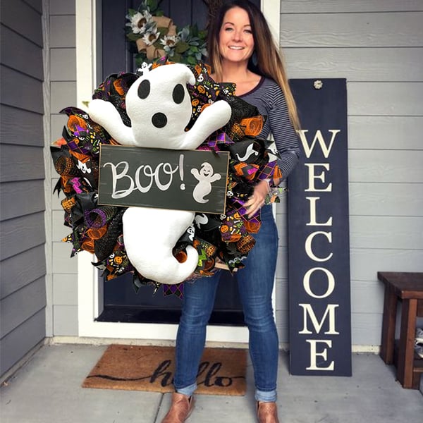 lusailstore - handmade halloween ghost wreath