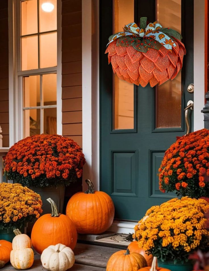 lusailstore - Farmhouse Pumpkin Wreath