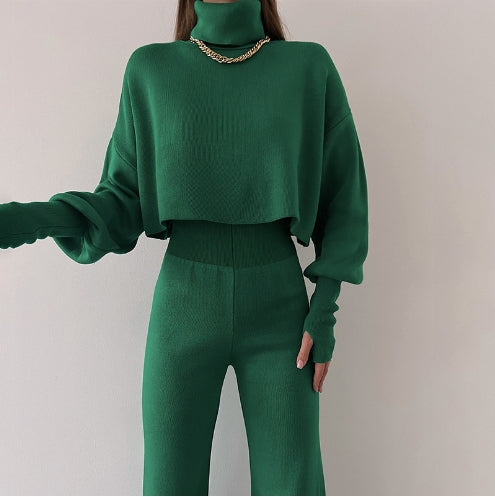 lusailstore - TURTLENECK GLOVE KNIT SUIT