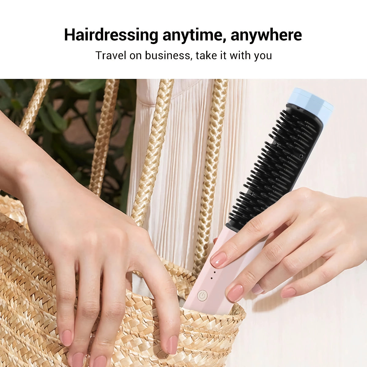 lusailstore - cordless portable heated hair brush