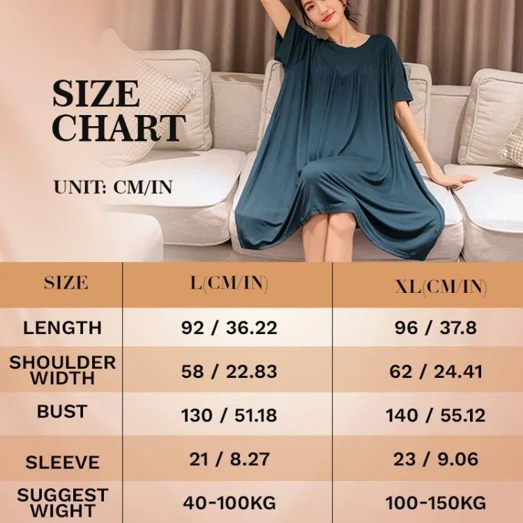 lusailstore - solid color super soft pleated pajamas dresses
