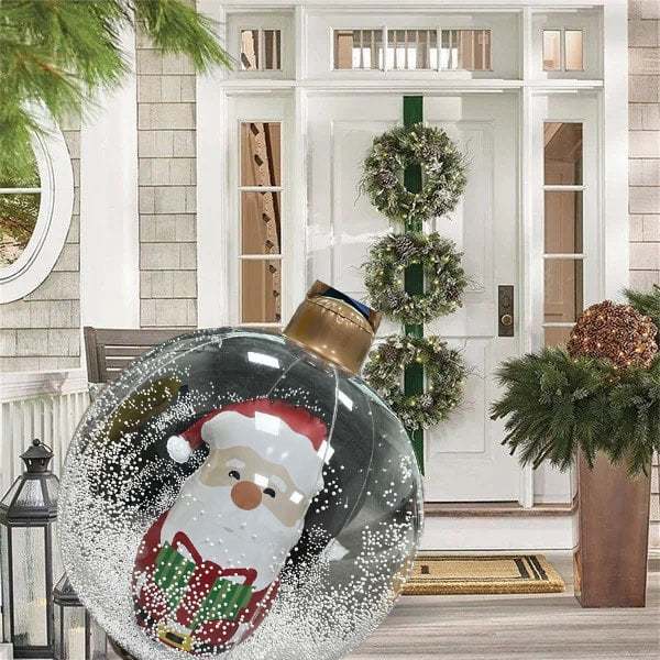 lusailstore - PVC Transparent Inflatable Santa Claus Balloon with Light
