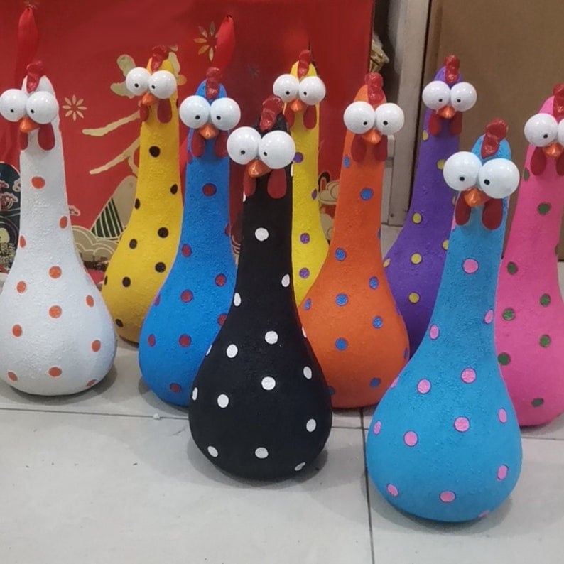lusailstore - long neck big eye chicken ornaments decor