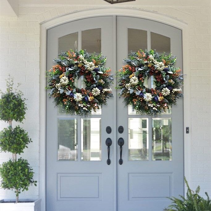 lusailstore - White Pumpkins Ranunculus Wreath