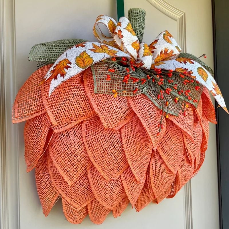 lusailstore - Farmhouse Pumpkin Wreath