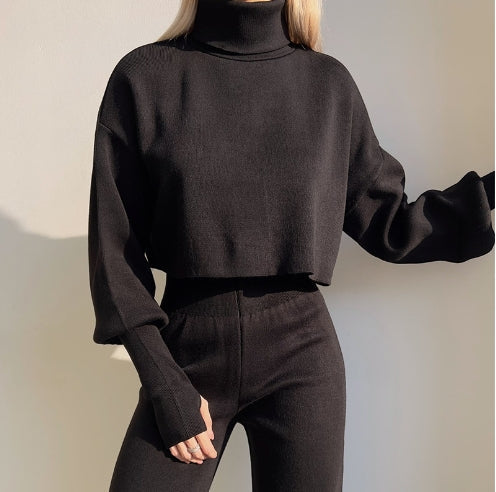 lusailstore - TURTLENECK GLOVE KNIT SUIT