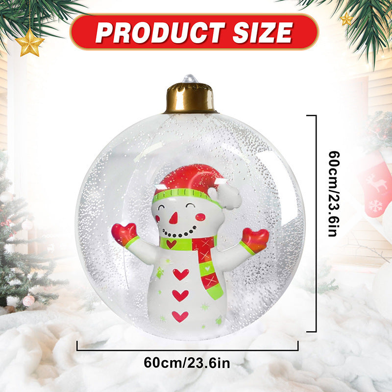 lusailstore - PVC Transparent Inflatable Santa Claus Balloon with Light