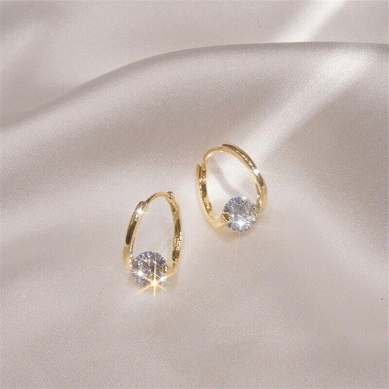 lusailstore - round diamond stud earrings for women