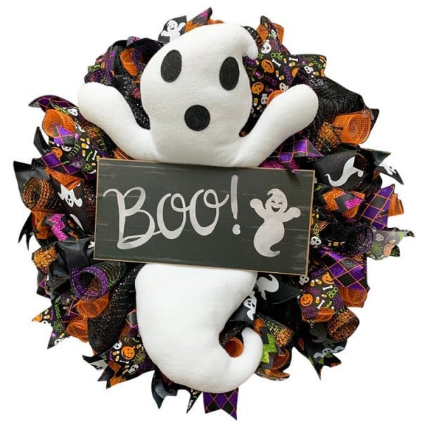 lusailstore - handmade halloween ghost wreath