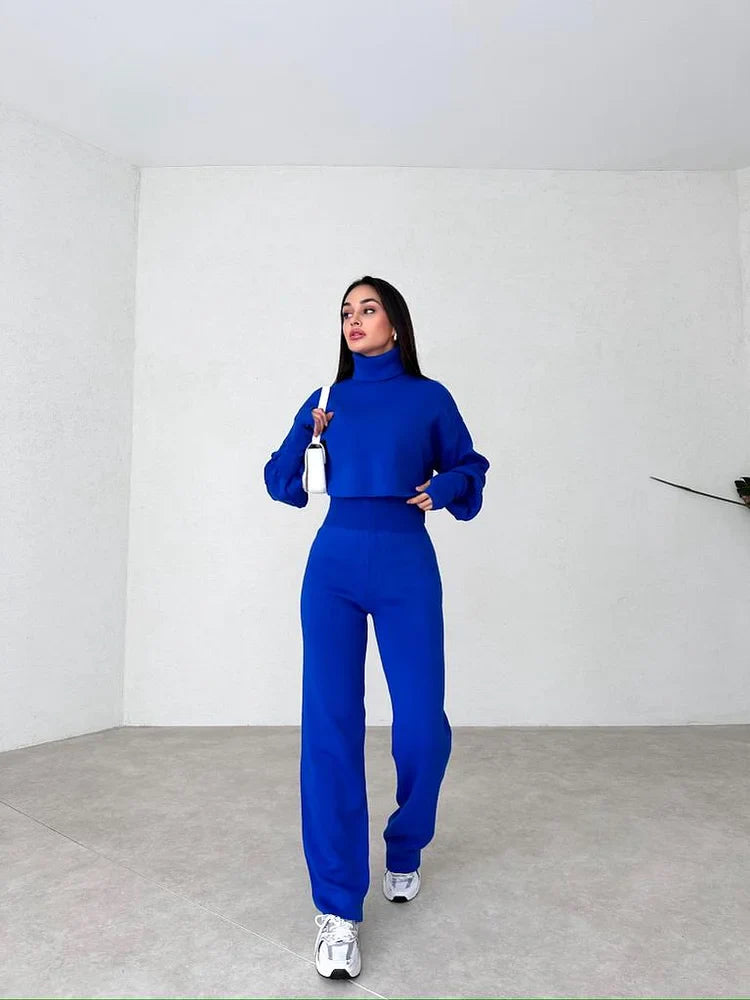 lusailstore - TURTLENECK GLOVE KNIT SUIT