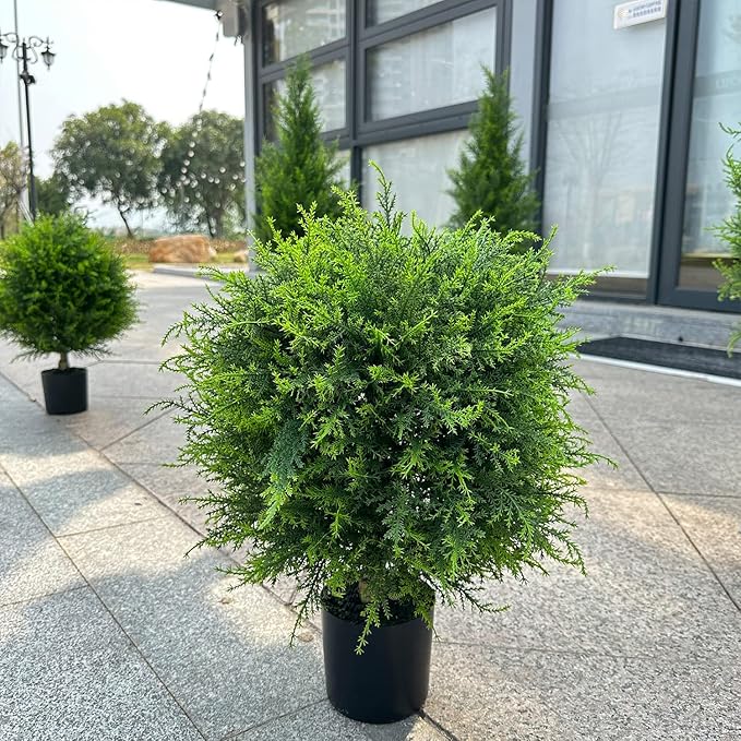 lusailstore - Artificial cedar topiary tree with ground stakes