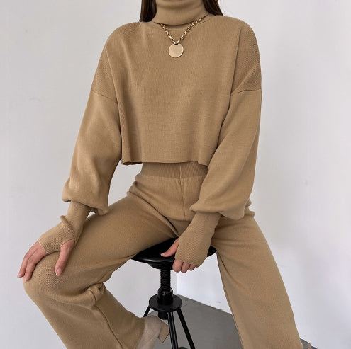lusailstore - TURTLENECK GLOVE KNIT SUIT