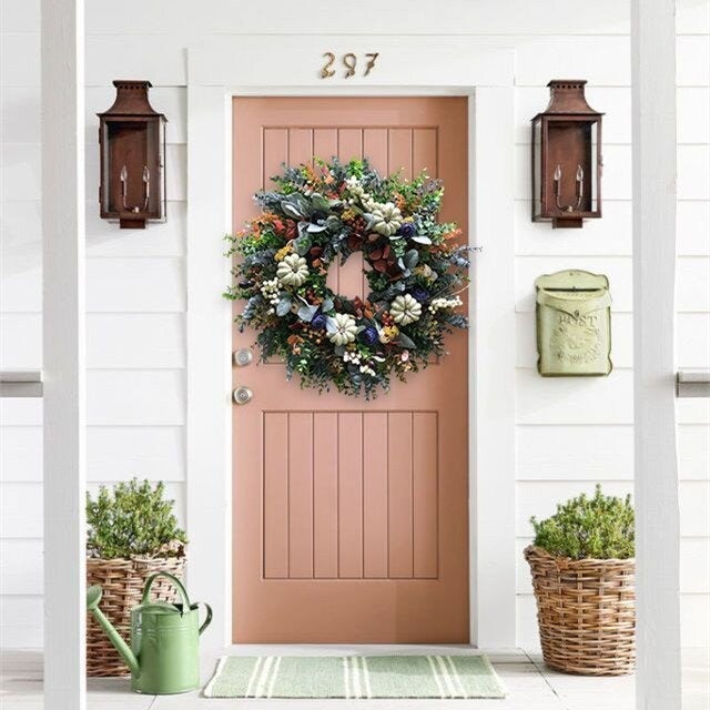 lusailstore - White Pumpkins Ranunculus Wreath