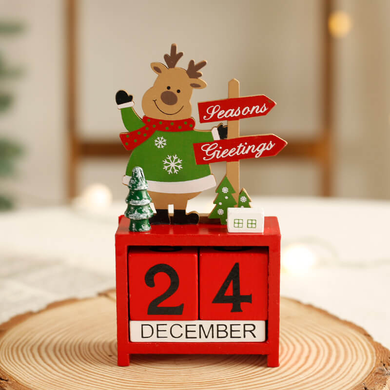 lusailstore - christmas wooden perpetual calendar decorations