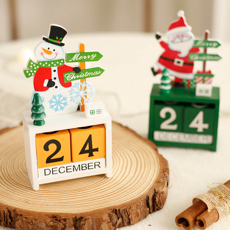 lusailstore - christmas wooden perpetual calendar decorations