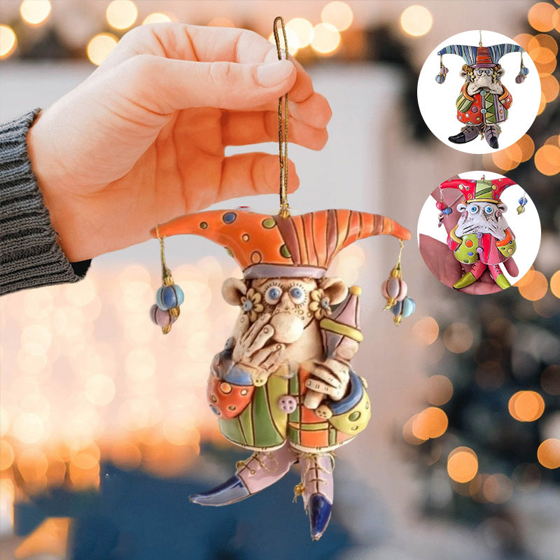 lusailstore-resin wind chime clown decoration