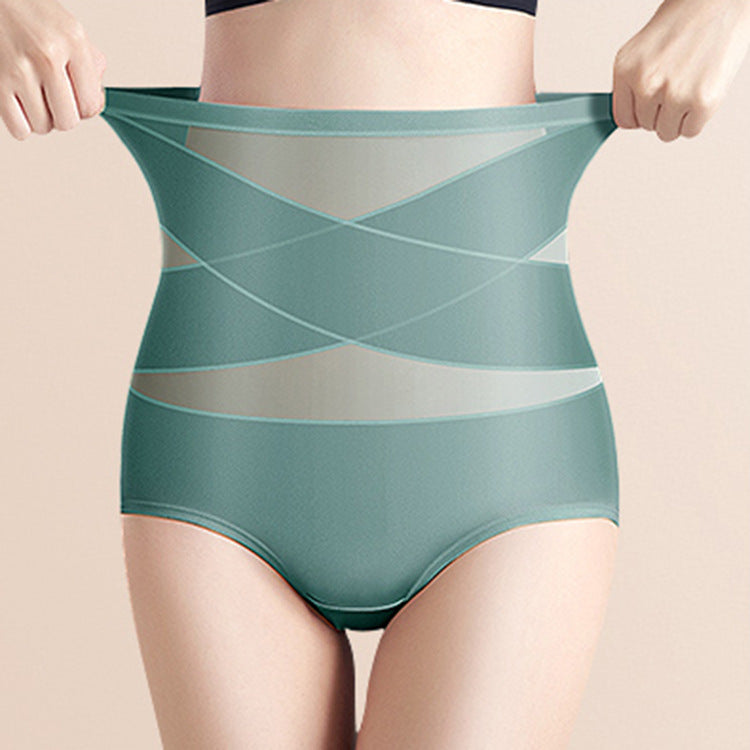 lusailstore - Plus-Size High-Waist Cross Tummy Control Panties