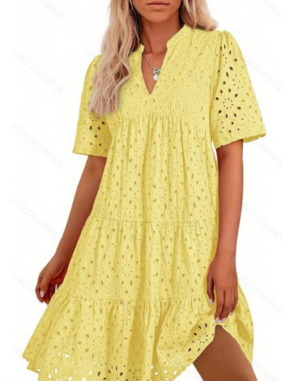 lusailstore - Women's elegant hollow casual mini dress