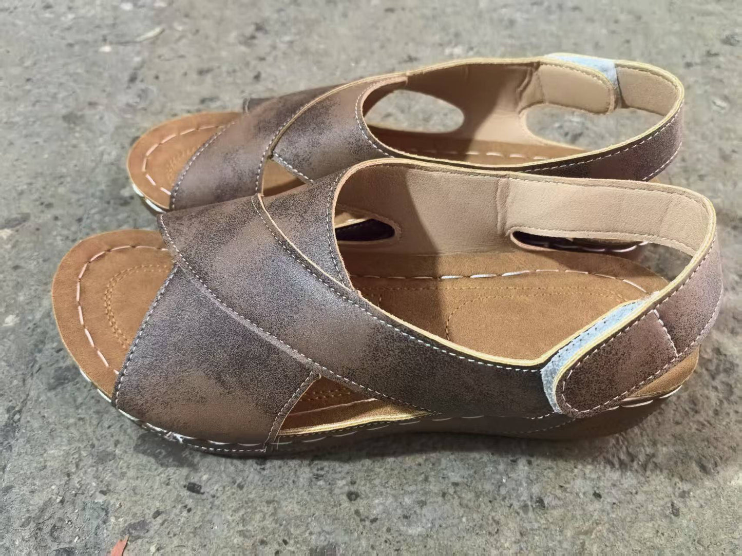 lusailstore - Women's fish mouth Velcro sandals