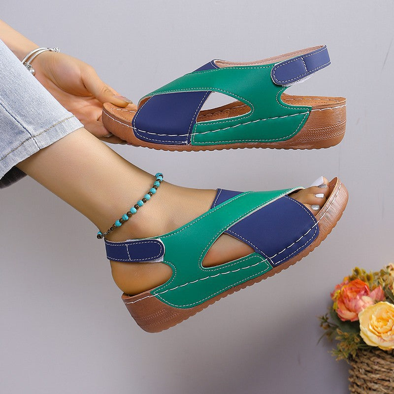 lusailstore - Women's fish mouth Velcro sandals