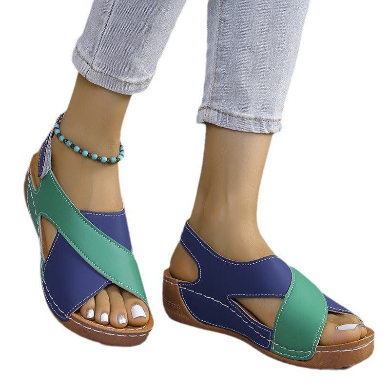 lusailstore - Women's fish mouth Velcro sandals