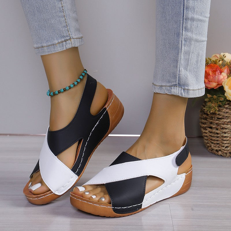 lusailstore - Women's fish mouth Velcro sandals