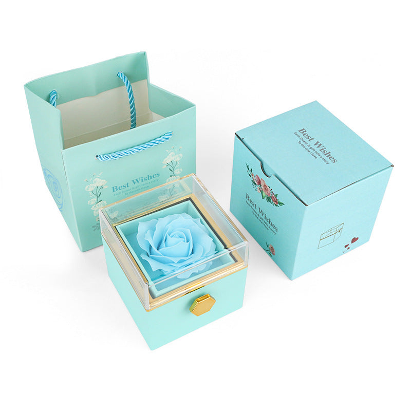 lusailstore - Creative rotating rose jewelry box