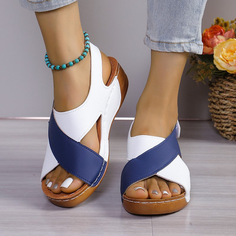 lusailstore - Women's fish mouth Velcro sandals