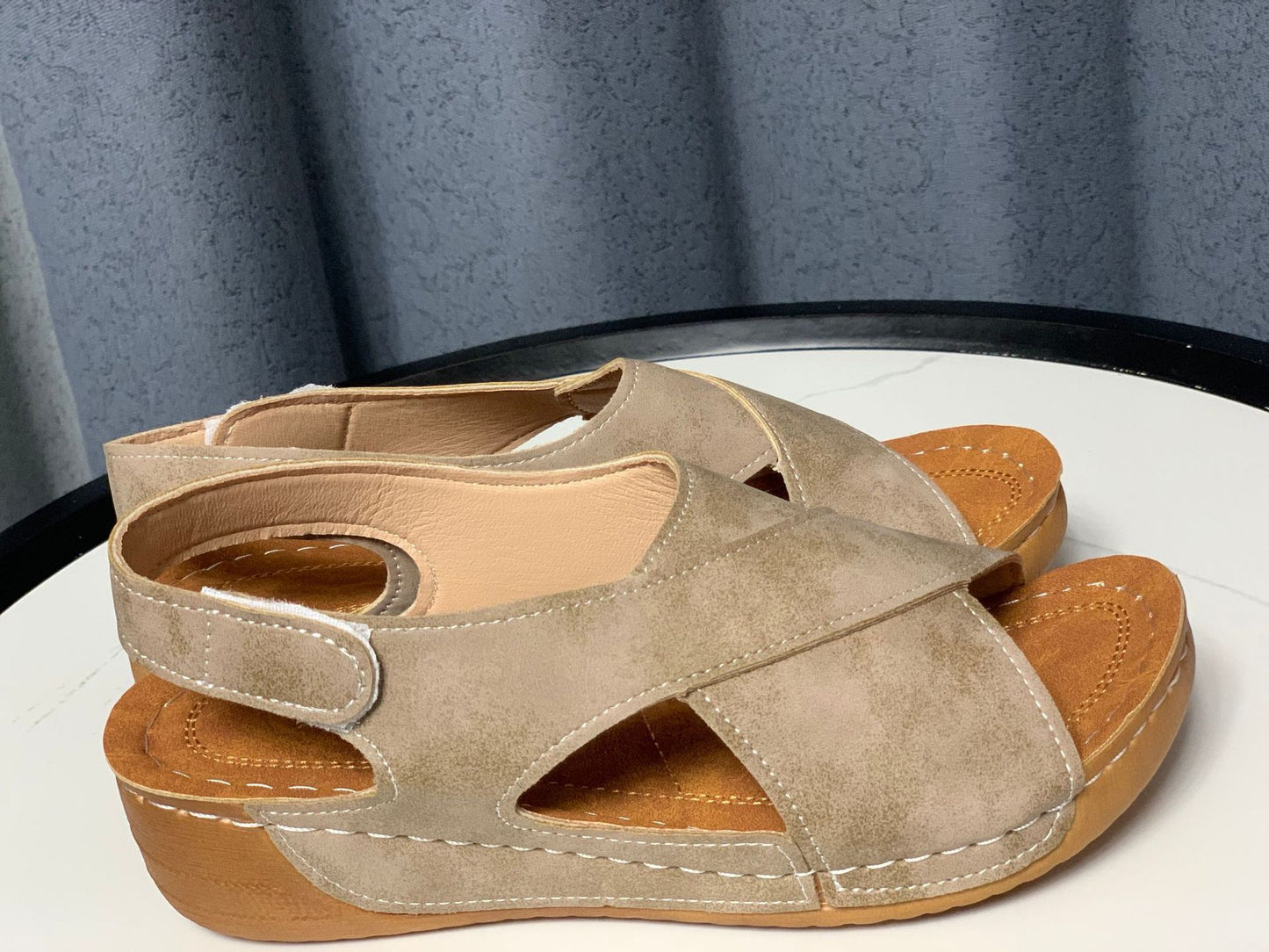 lusailstore - Women's fish mouth Velcro sandals